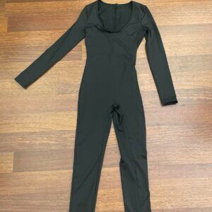 Women's Black Cotton Long Sleeve Onesie Jumpsuit Size S